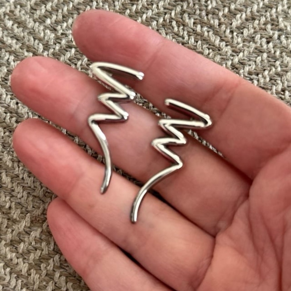 Sterling Silver Zigzag Earrings